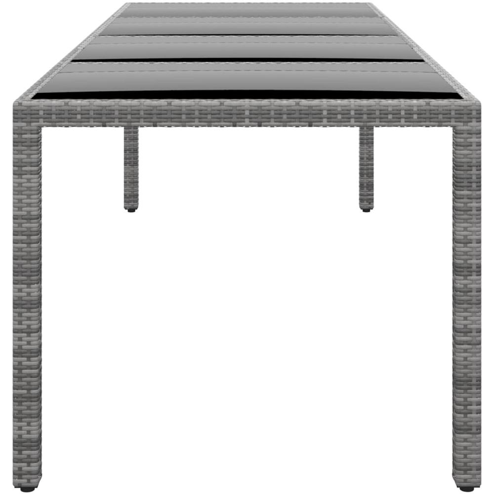 Tavolo Giardino Grigio 250x100x75cm Vetro Temperato Polyrattan - Foto 1