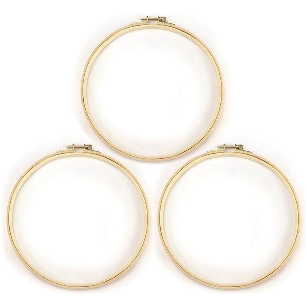 3 Telai Da Ricamo In Legno Ø 10 Cm - Foto 1