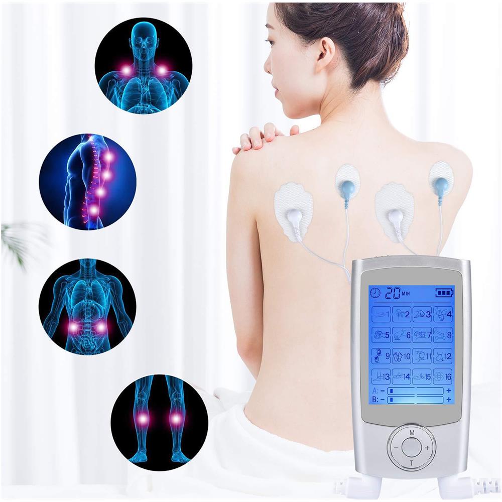 Dispositivo Tens Stimolatore Muscolare Ems Con 16 Modalità Di Massaggio Silver - Foto 5