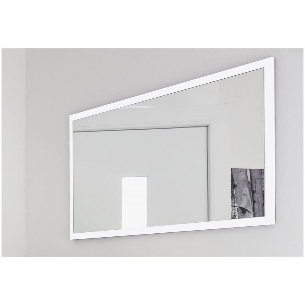 Specchio Romeo, Specchio Da Bagno, 100% Made In Italy, Cm 120x2h60, Bianco Lucido - Foto 1