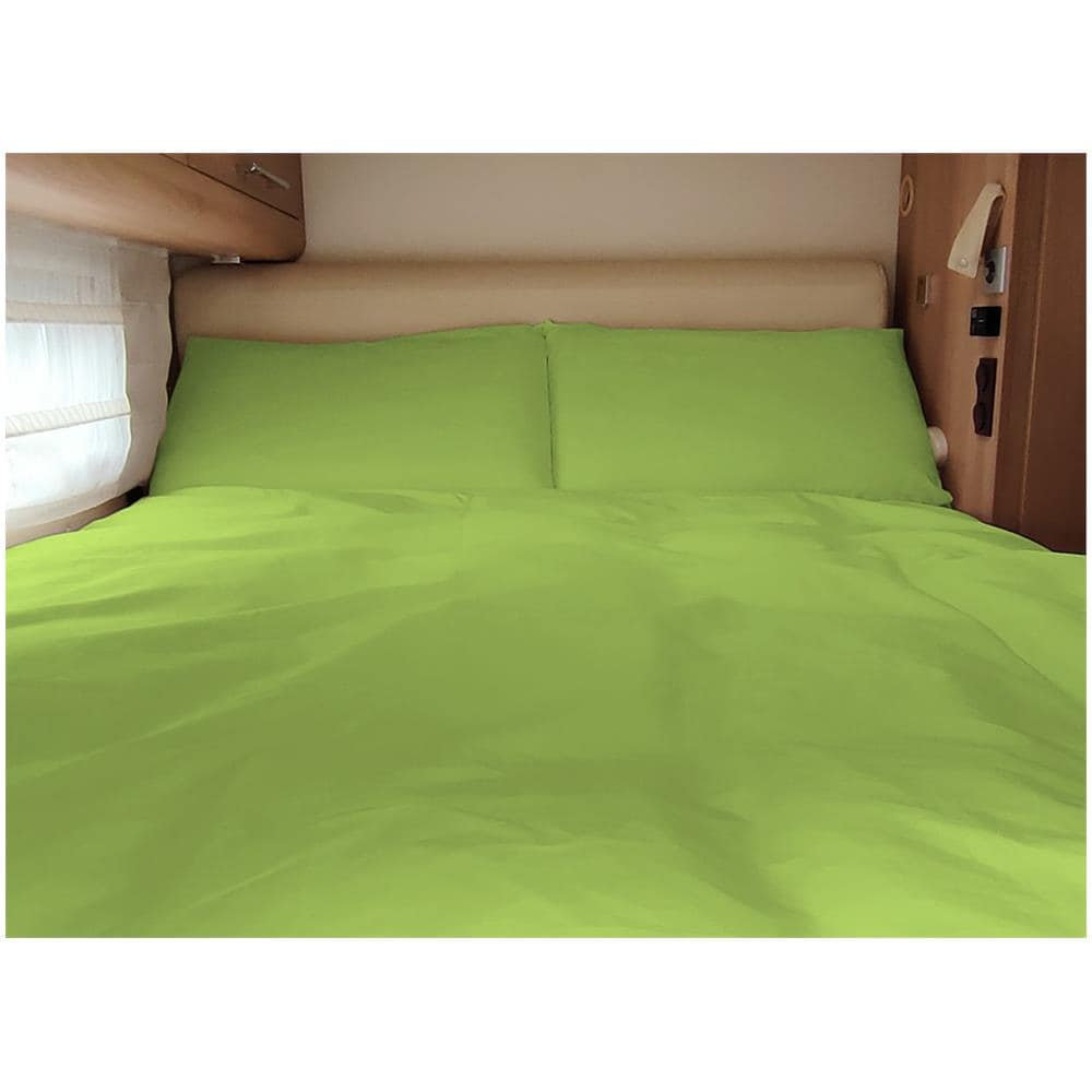 Lenzuolo Sopra Cordonetto Camper Roulotte 100% Cotone Personalizzabile Tinta Unita Matrimoniale Verde Acido - Foto 1