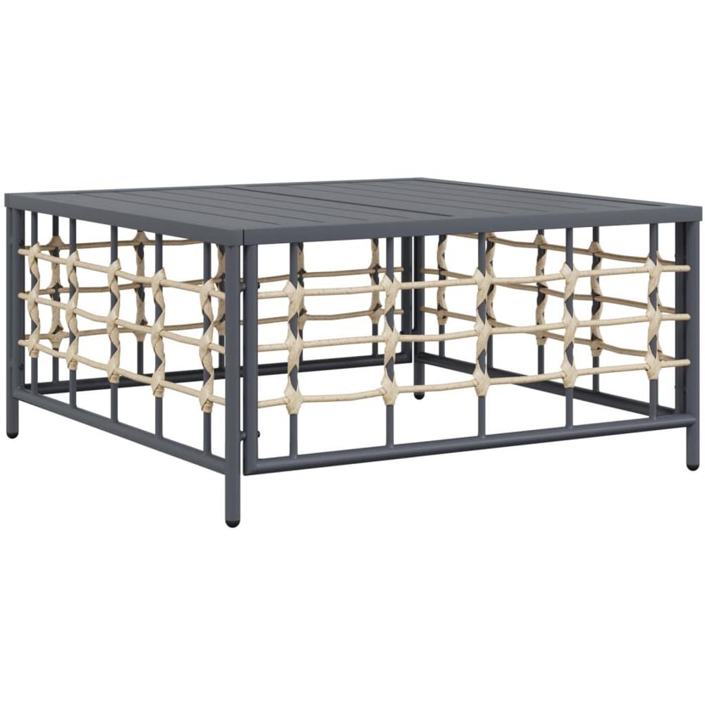 Tavolo da Giardino Antracite 70x70x34 cm in Polyrattan - Foto 2
