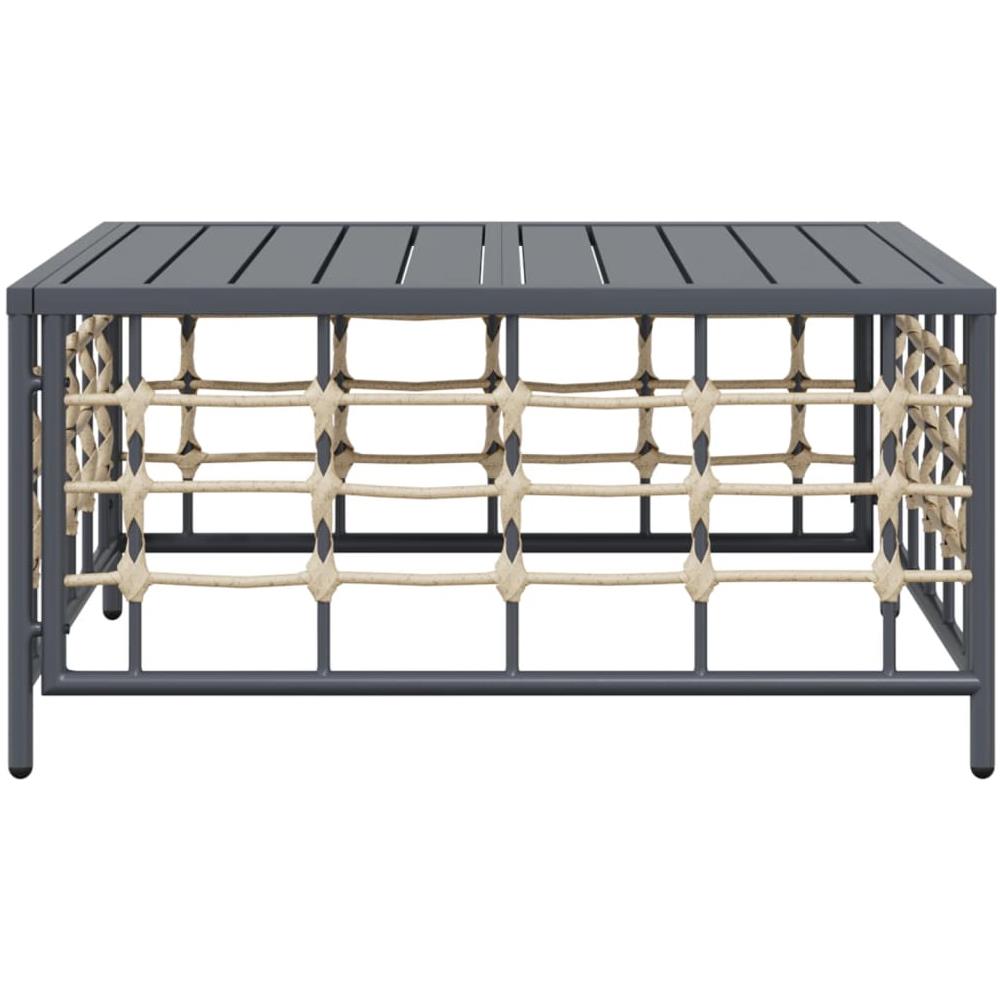 Tavolo da Giardino Antracite 70x70x34 cm in Polyrattan - Foto 3