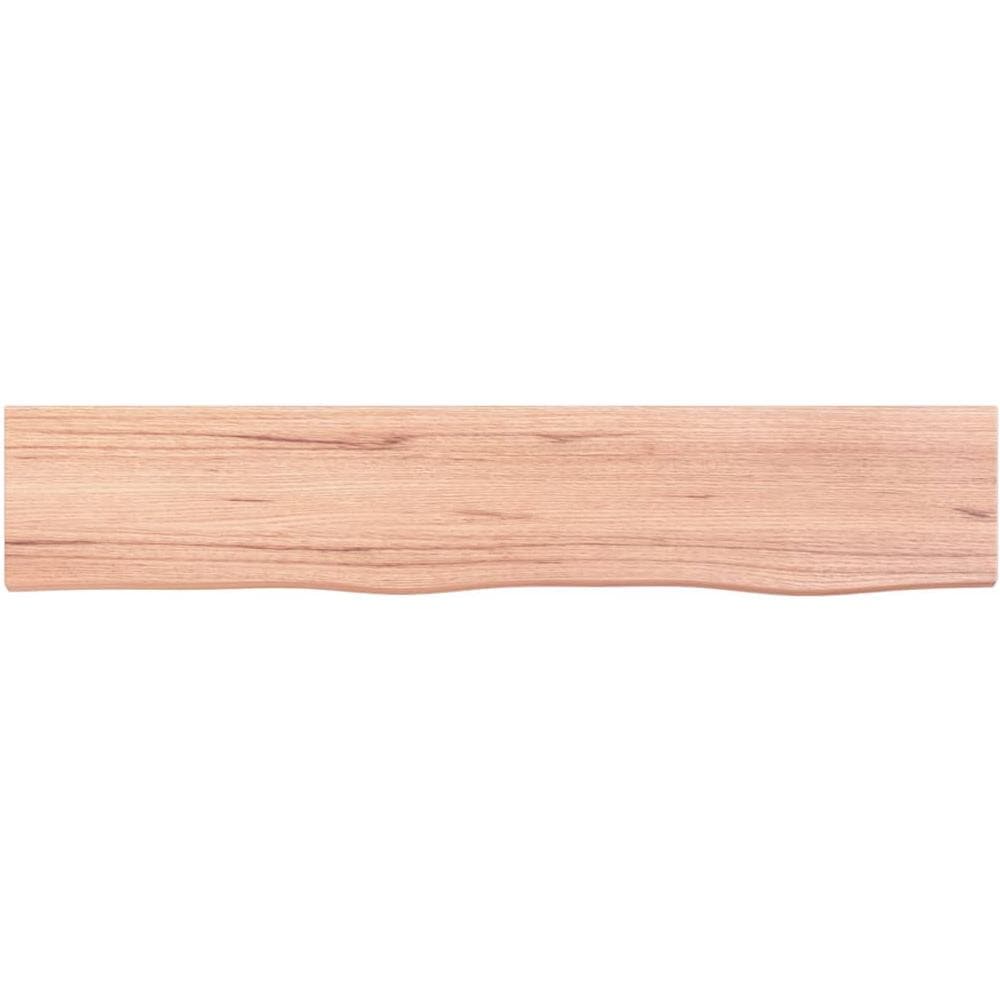 Ripiano Muro Marrone Chiaro 100x20x6cm Massello Rovere Trattato - Foto 2