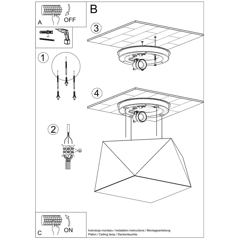Lampada Da Soffitto Hexa 25 Bianco Sl. 0686 - Moderno Lampade Da Soffitto Bianco 15x25x25 Cm - Foto 5