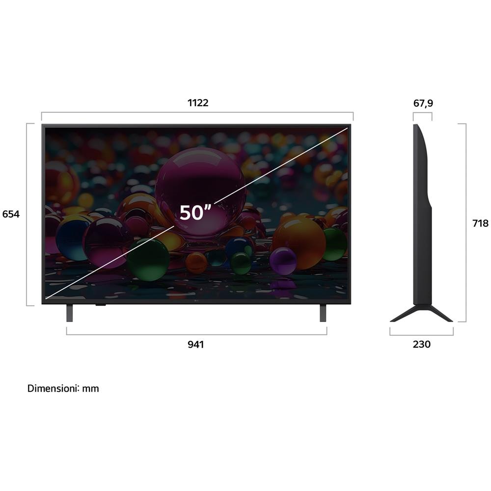 TV LED 4K Ultra HD 50UA74006LB 50" Smart TV Serie UA74 WebOS Blu - Foto 7