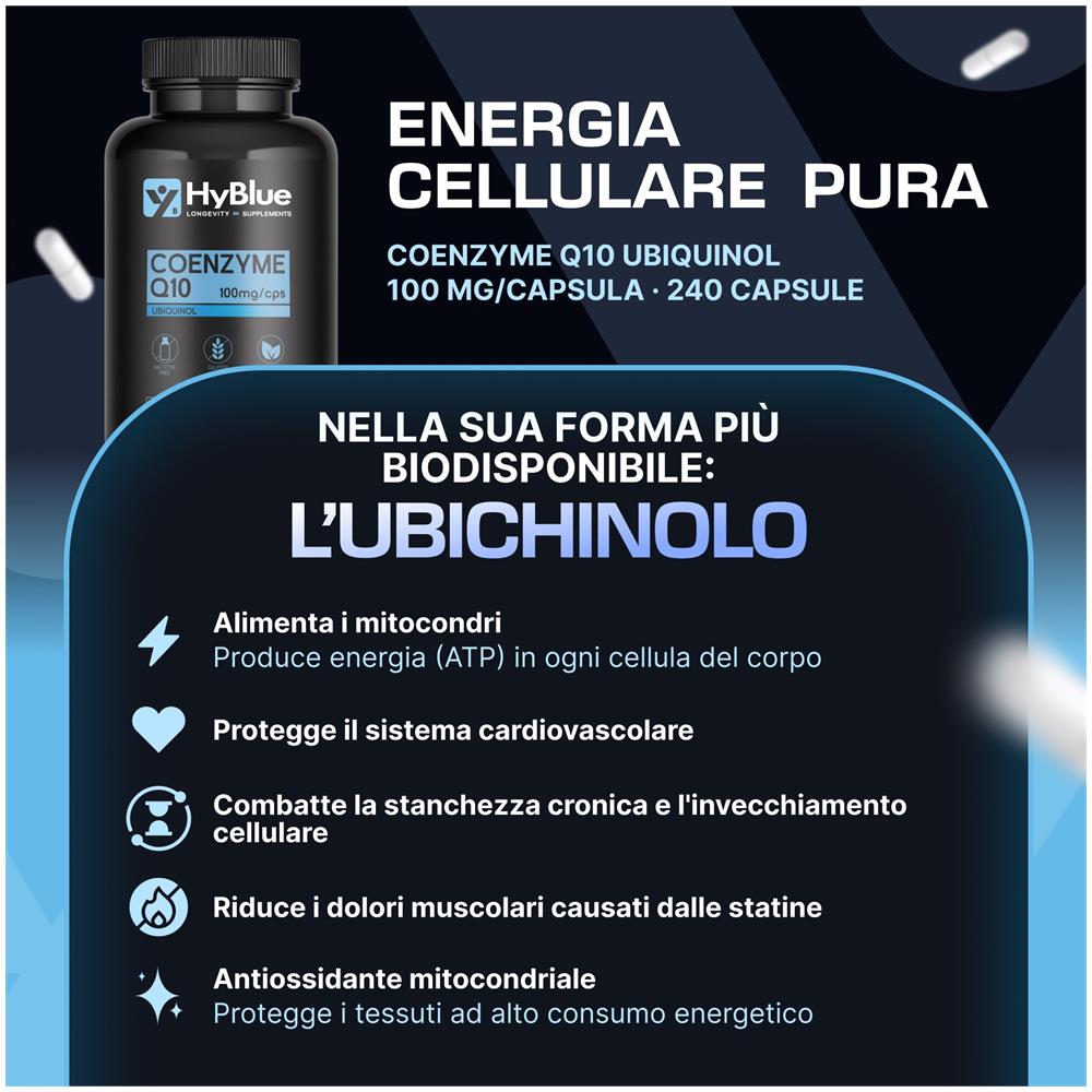 Coenzima Q10 Ubichinolo 100 mg 240 Capsule | Forma Ubiquinol ad Alto Assorbimento | Antiossidante per Energia Cellulare e Salute Cardiovascolare | 100% Vegano, Senza Glutine e Senza Lattosio | Fino a 8 Mesi - Foto 1
