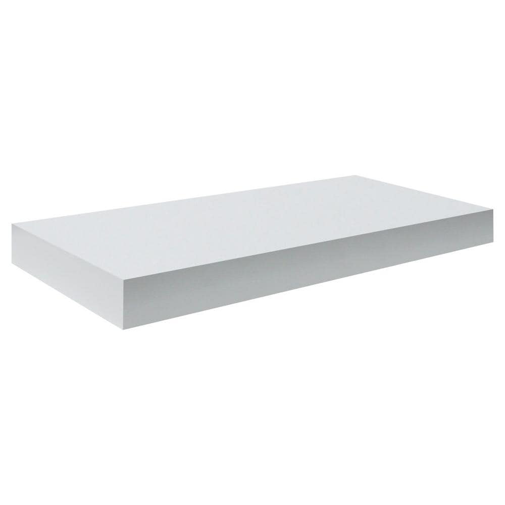 Mensola Tamburata, Fissaggio Scomparsa, 60x25x5 Cm Bianco - Foto 1