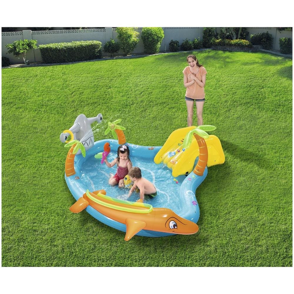 Play Center Mare Con Scivolo Palline E Pesciolini Gonfiabili, Multicolore, 280 X 257 X 87 Cm 53067, Un Pezzo - Foto 2