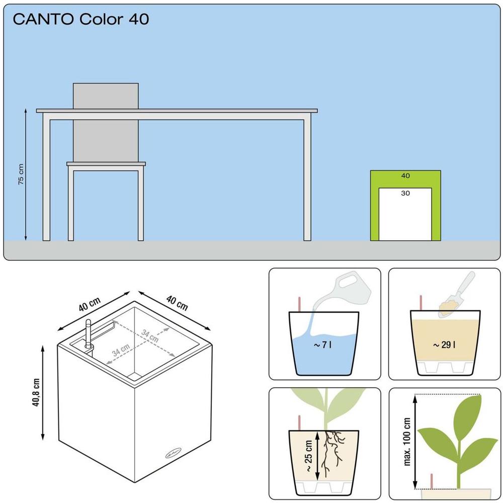 Fioriera Canto Color Square 40 All-in-one Grafite 13722 - Foto 1