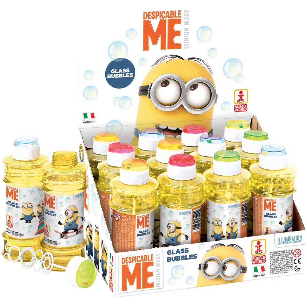 Display 12 Pz - Dulcop Bolle Di Sapone - Minions - Flacone Glass 300 Ml - Foto 1