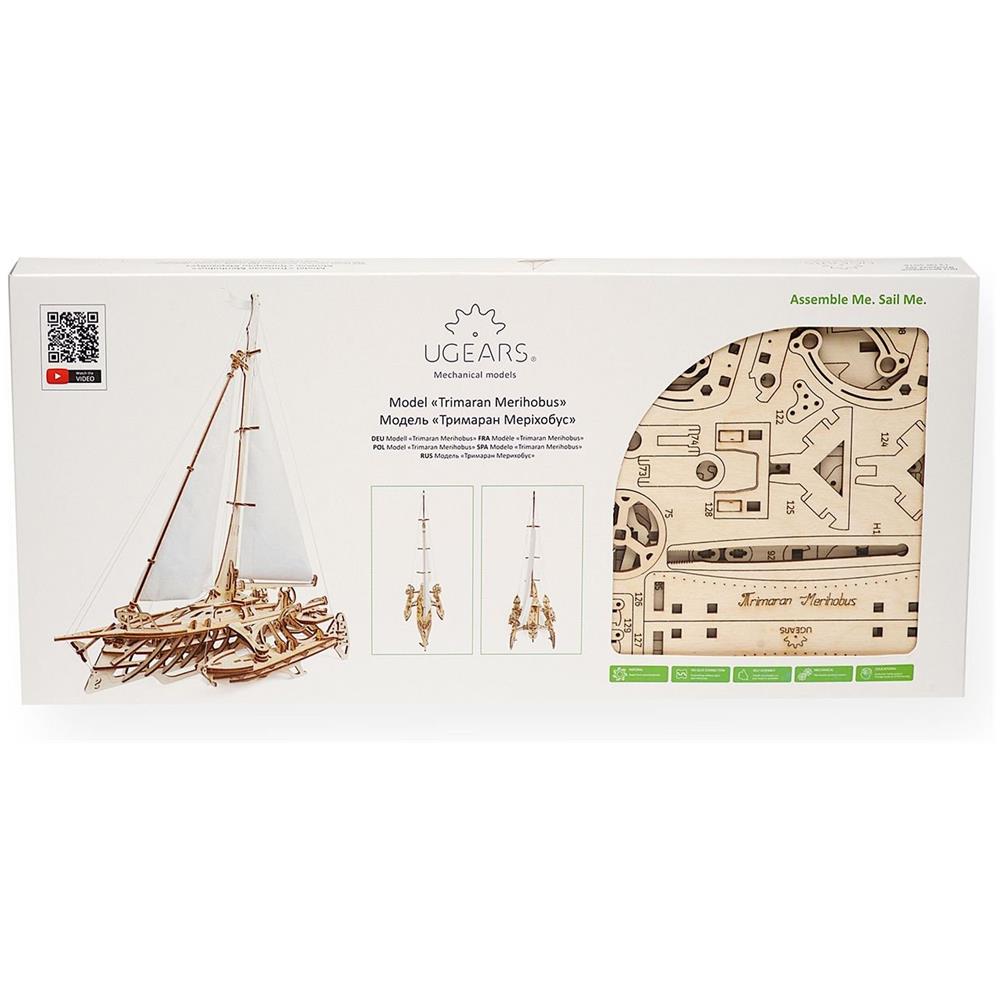 Puzzle in Legno 3D - Trimarano Merihobus Kit di Costruzione - 237 Pezzi - Foto 8