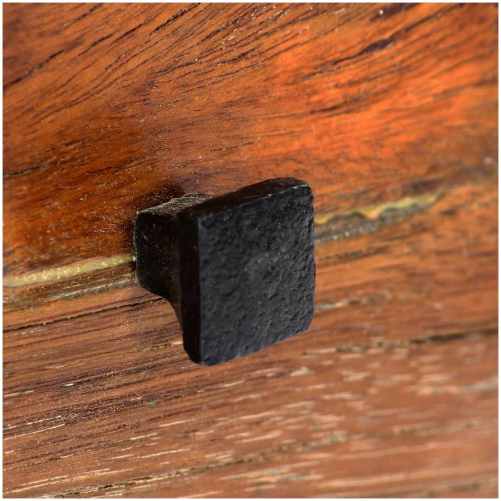 Comodino 40x30x50 Cm In Legno Massello Di Recupero E Acciaio - Foto 2