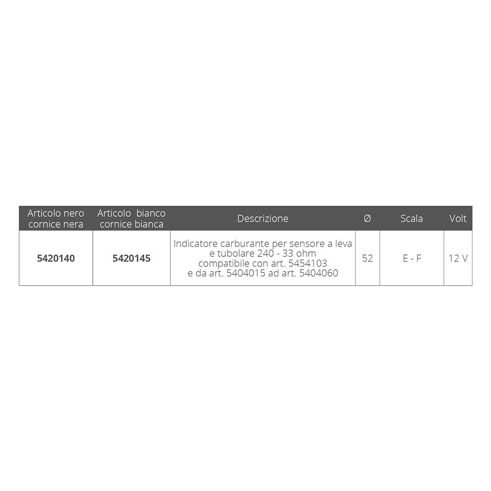 Indicatore Carburante 240/33 Ohm Ø Mm. 52 Per Vdo View Line Indicatore Carburante Nero - Foto 2