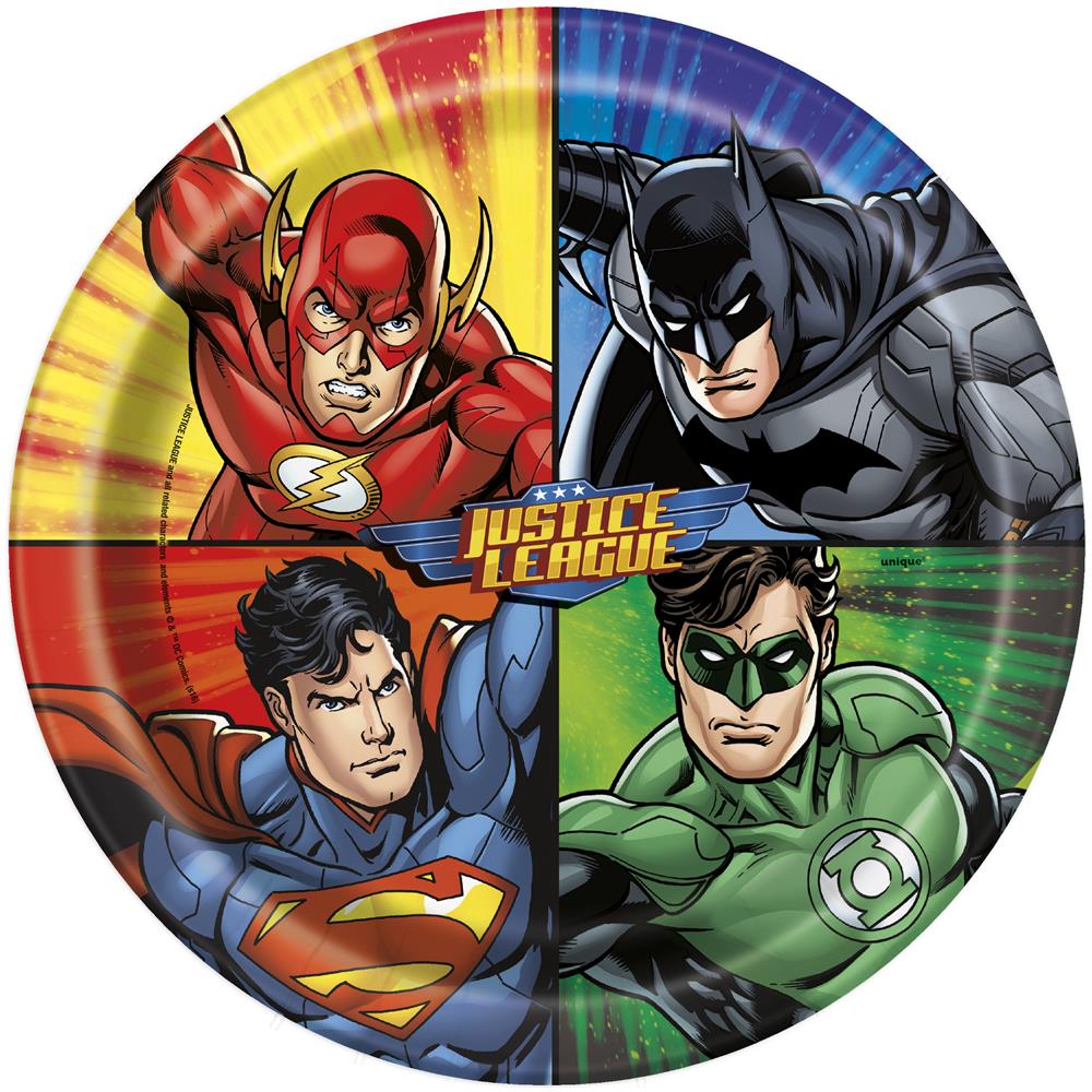 Unique - 8 Piatti In Cartone Justice League 23 Cm - Foto 1