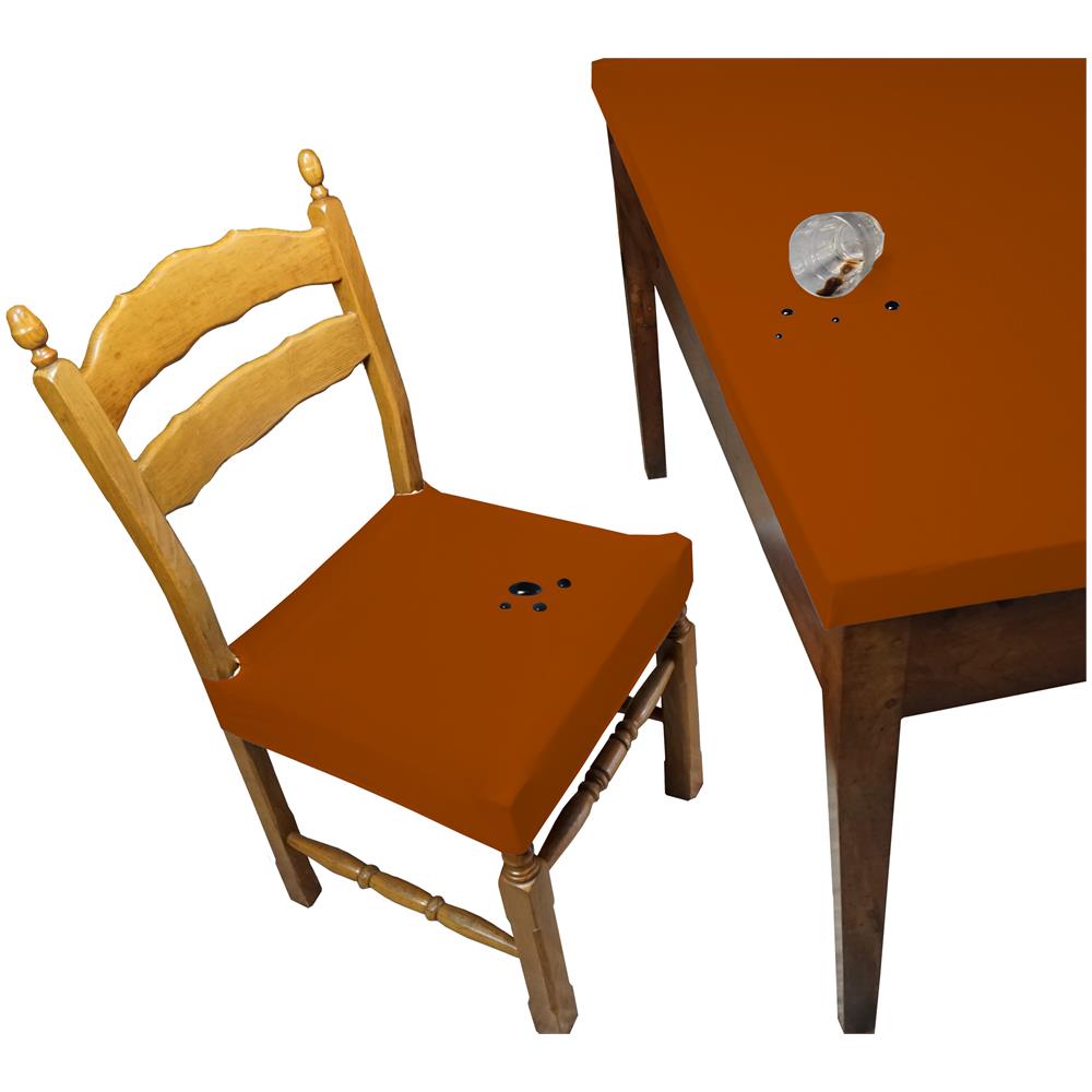 Set 4 Coprisedia Antimacchia Senza Schienale Made In Italy Mattone - Foto 1