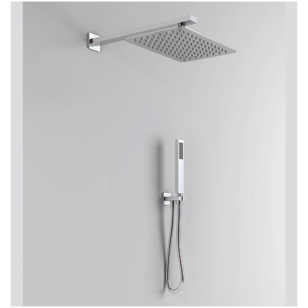 Kit Doccia Rettangolare 30x20 Cm Completo Soffione Braccio Presa Acqua Doccetta Laccio *** Tipo Di Accessorio : Soffione 2 Mm Spessore - Foto 2