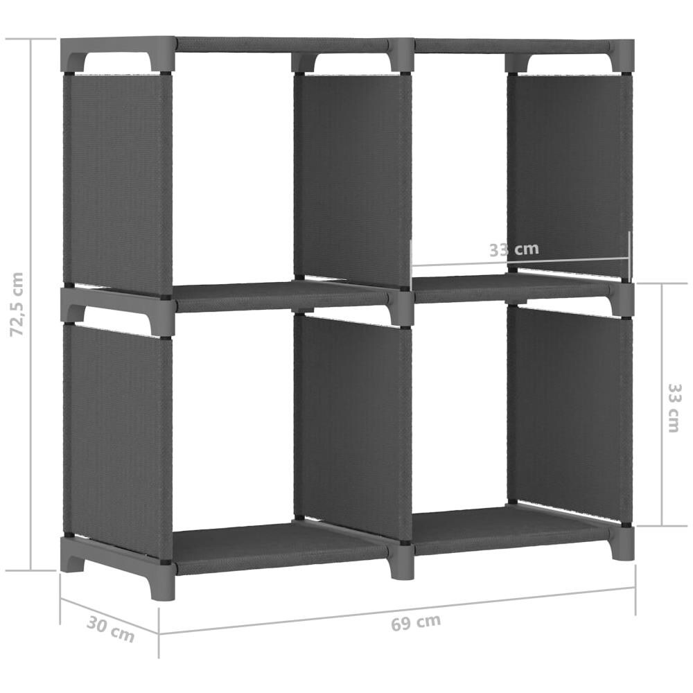 Mobile per 4 Scatole a Cubo Grigio 69x30x72,5 cm in Tessuto - Foto 8