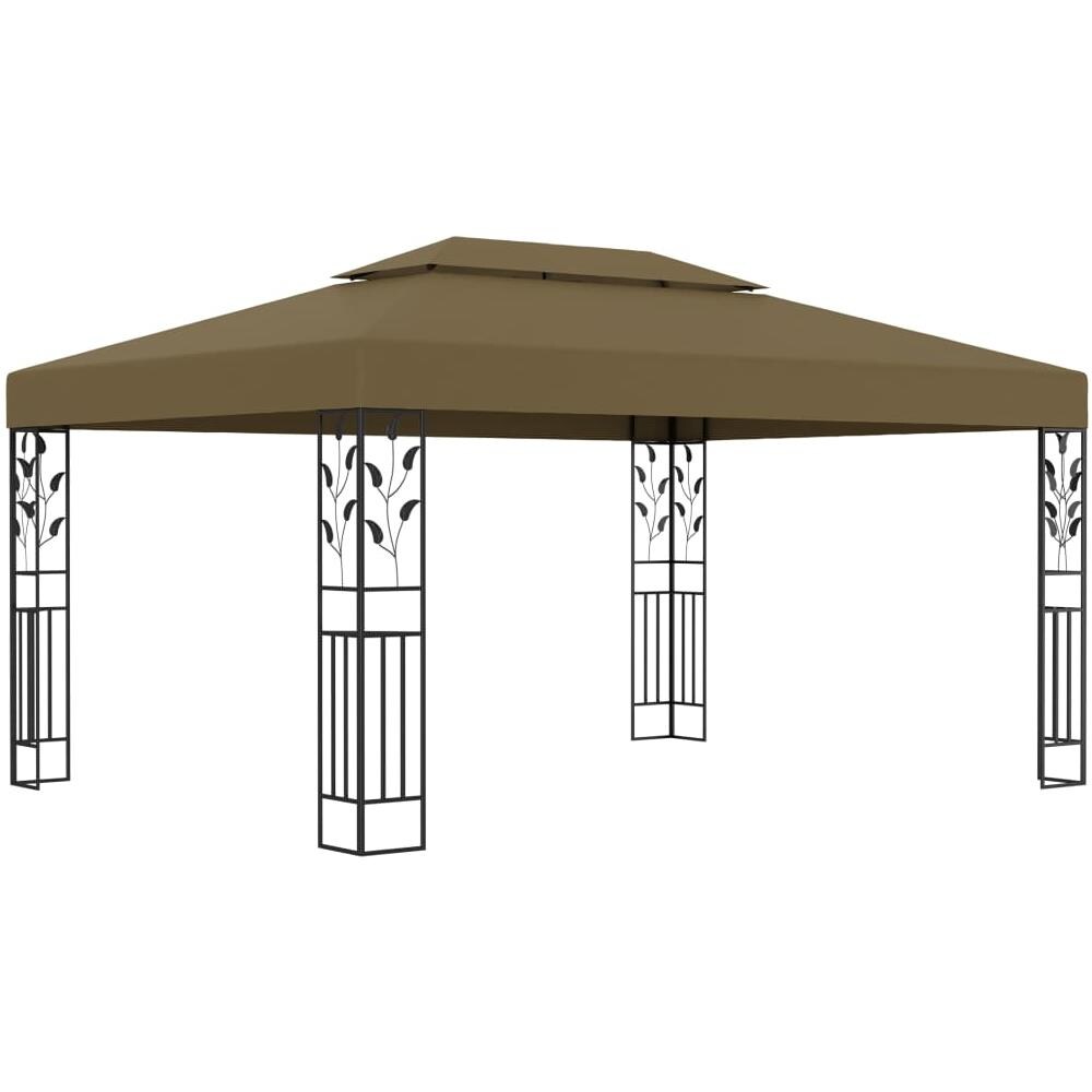 Gazebo con Tetto Doppio 3x4 m Grigio Talpa 180 g / m² - Foto 1