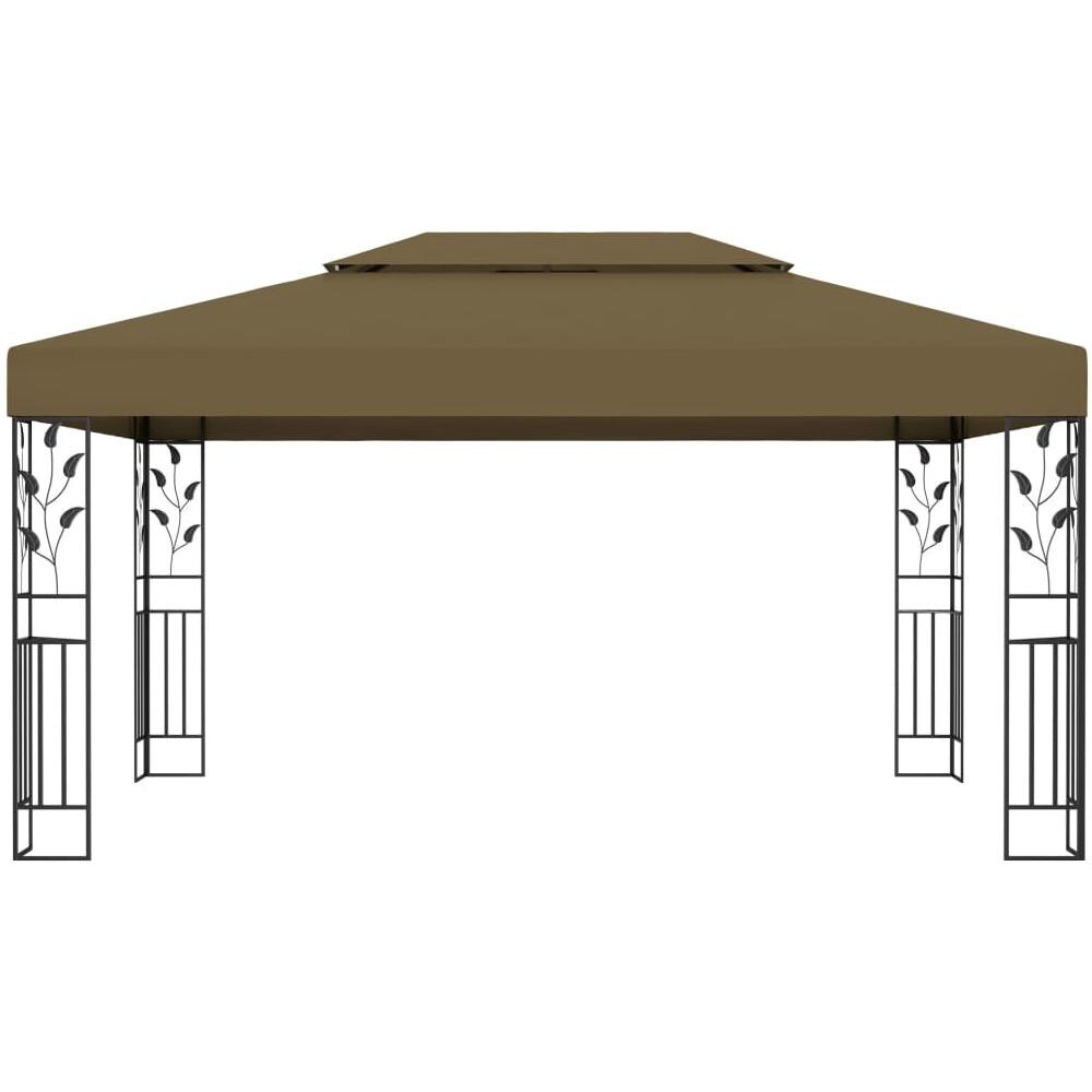 Gazebo con Tetto Doppio 3x4 m Grigio Talpa 180 g / m² - Foto 3