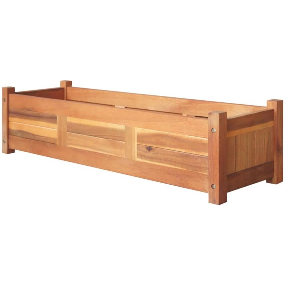 Letti Rialzati da Giardino 2 pz in Legno di Acacia 100x30x25 cm - Foto 3
