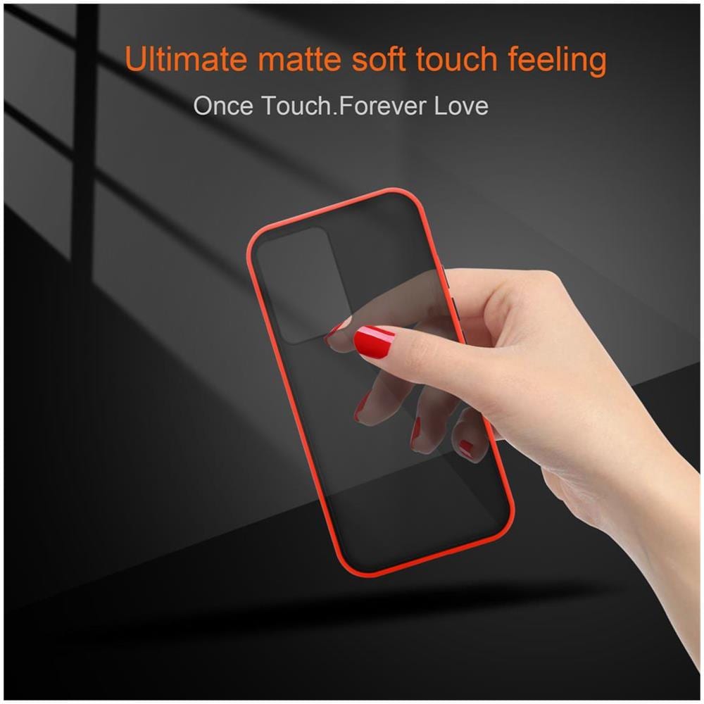Custodia Compatibile Con Samsung Galaxy Note 20 Ultra In Rosso Opaco - Bottoni Neri - Coperchio Protettivo Ibrido Con Interno In Silicone Tpu E Retro In Plastica Opaca - Foto 8
