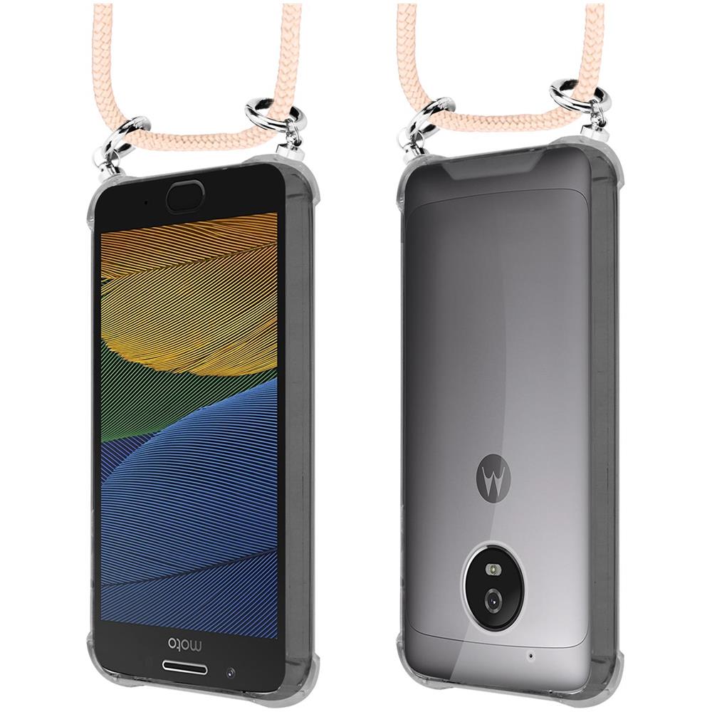 Catena Di Telefoni Cellulari Compatibile Con Motorola Moto G5 In Or Rosato A Perla - Coperchio Protettivo In Silicone Con Anelli D'argento, Cinturino In Corda E Custodia Staccabile - Foto 8