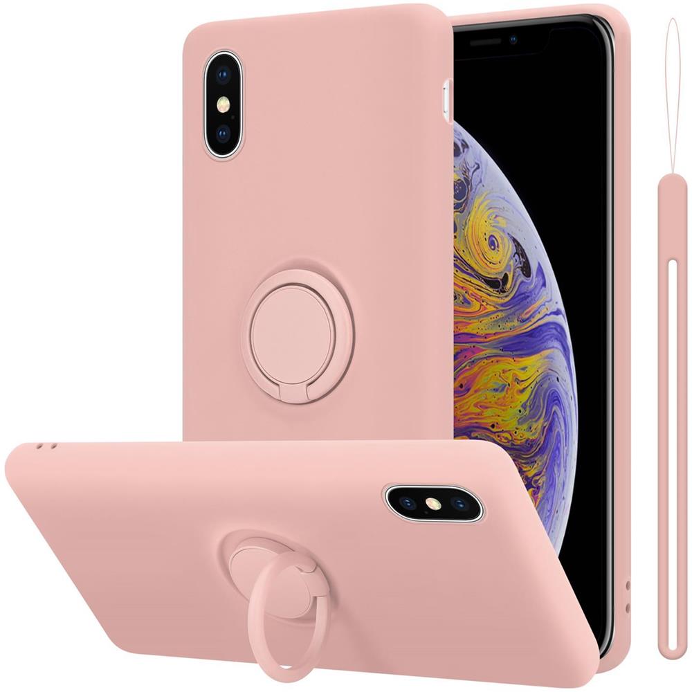 Cadorabo Custodia Compatibile Con Apple Iphone Xs Max In Liquid Rosa - Coperchio Protettivo In Silicone Tpu Flessibile Con Anello - Foto 1