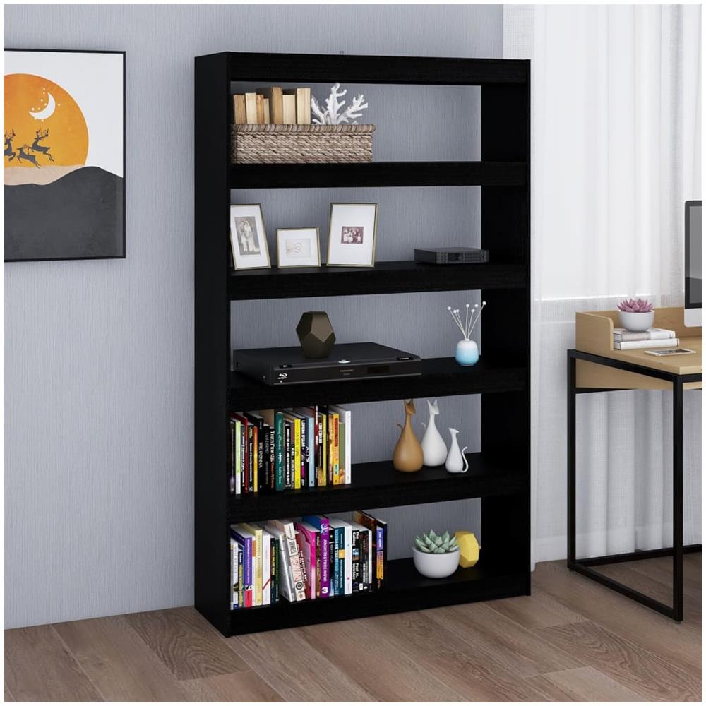 Libreria / divisorio Nero 100x30x167,5 Cm In Legno Di Pino - Foto 1
