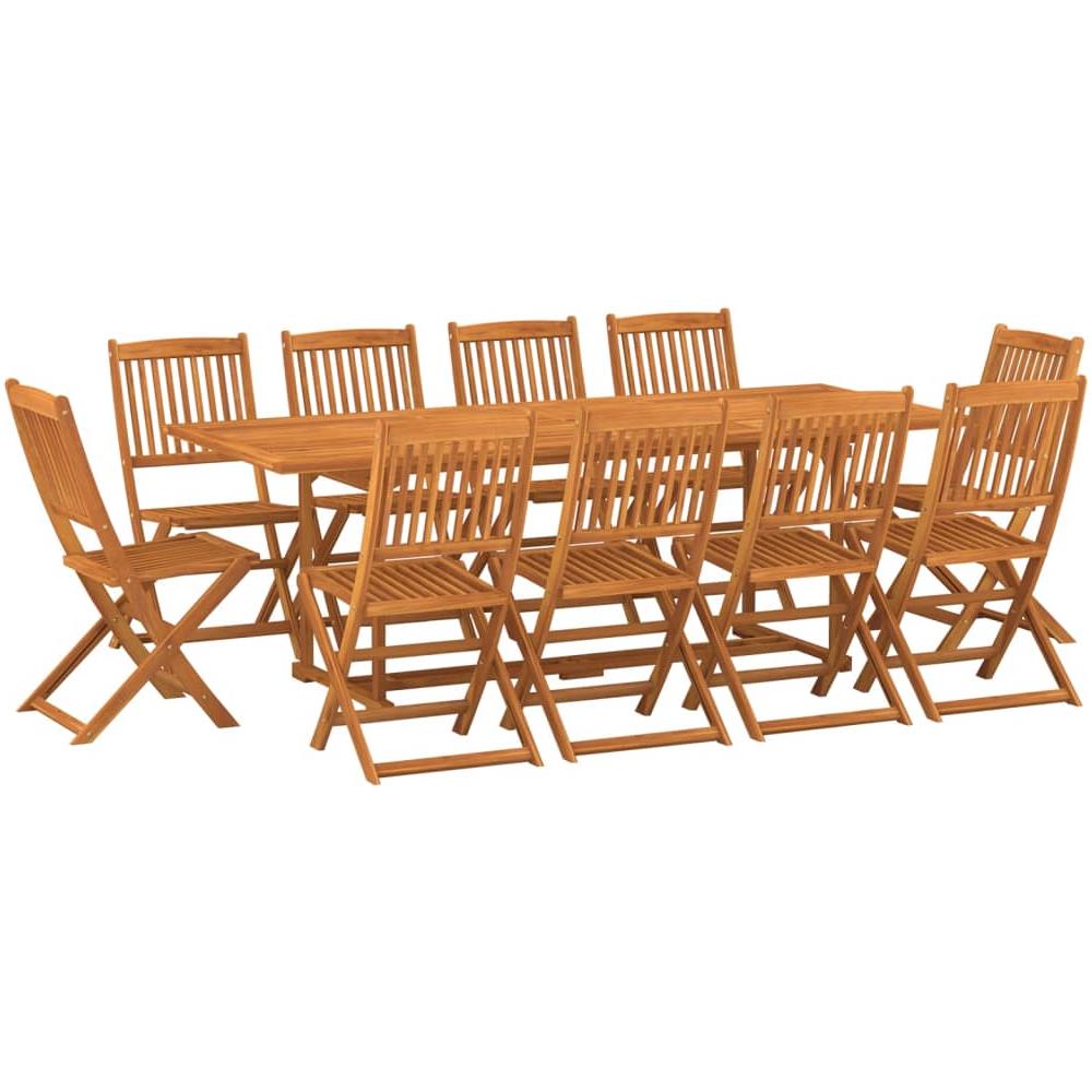Set da Pranzo da Giardino 11 pz 220x90x75 cm Massello di Acacia - Foto 2
