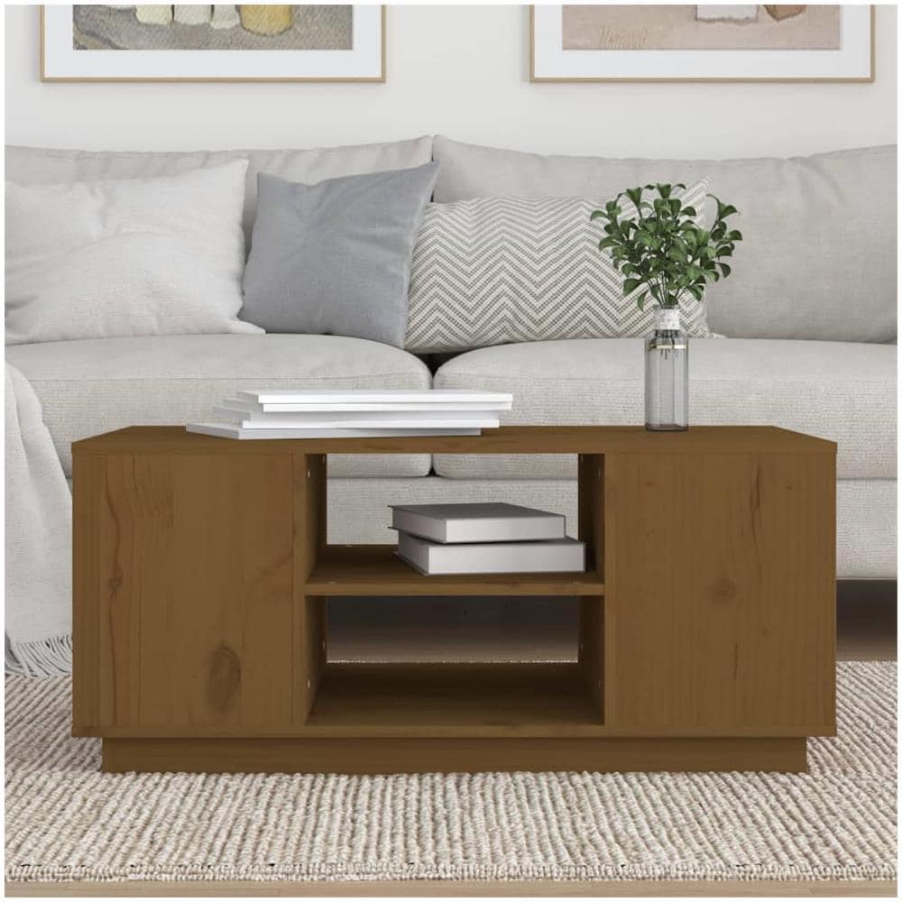 Tavolino Da Salotto Miele 90x49x40,5 Cm Legno Massello Di Pino - Foto 3