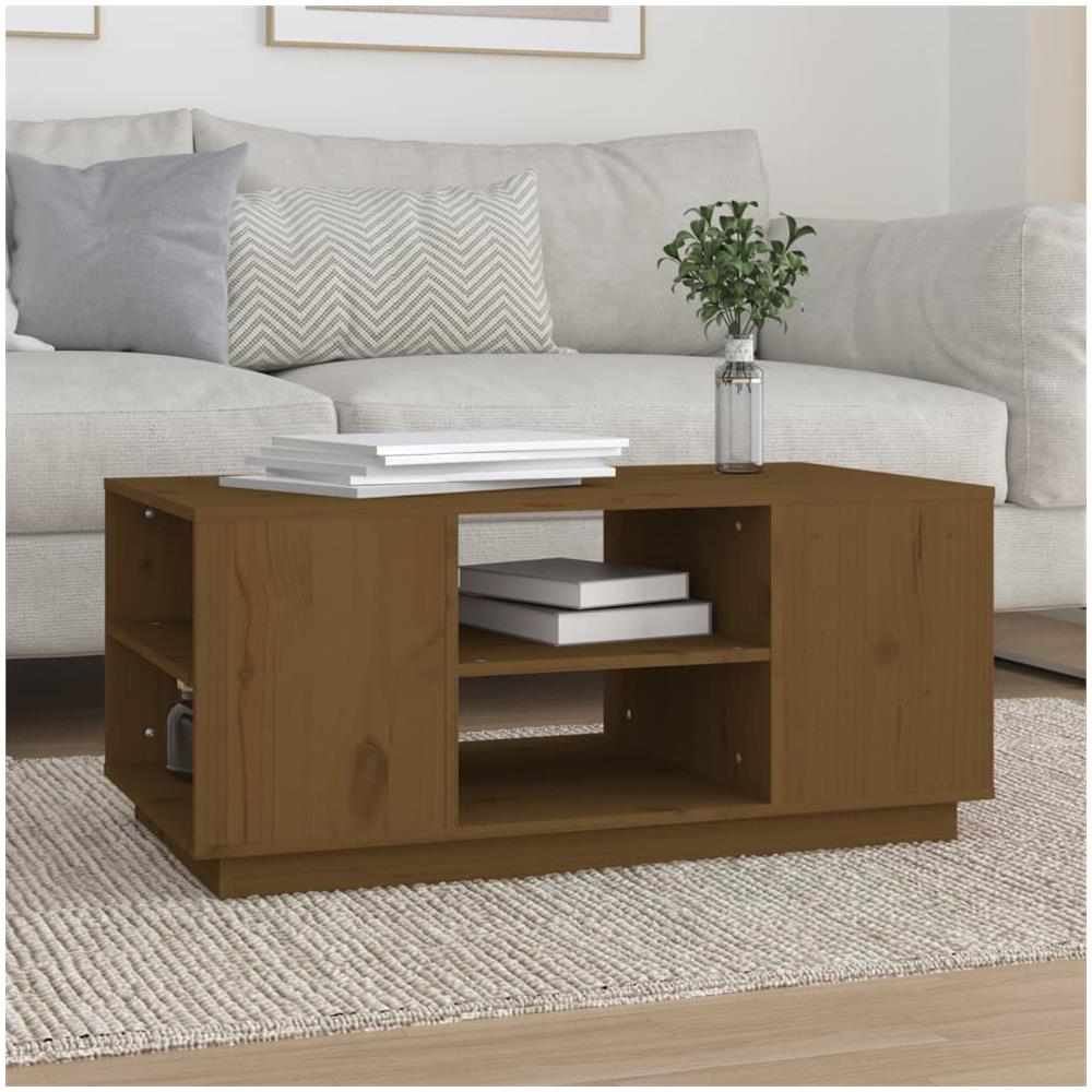 Tavolino Da Salotto Miele 90x49x40,5 Cm Legno Massello Di Pino - Foto 1