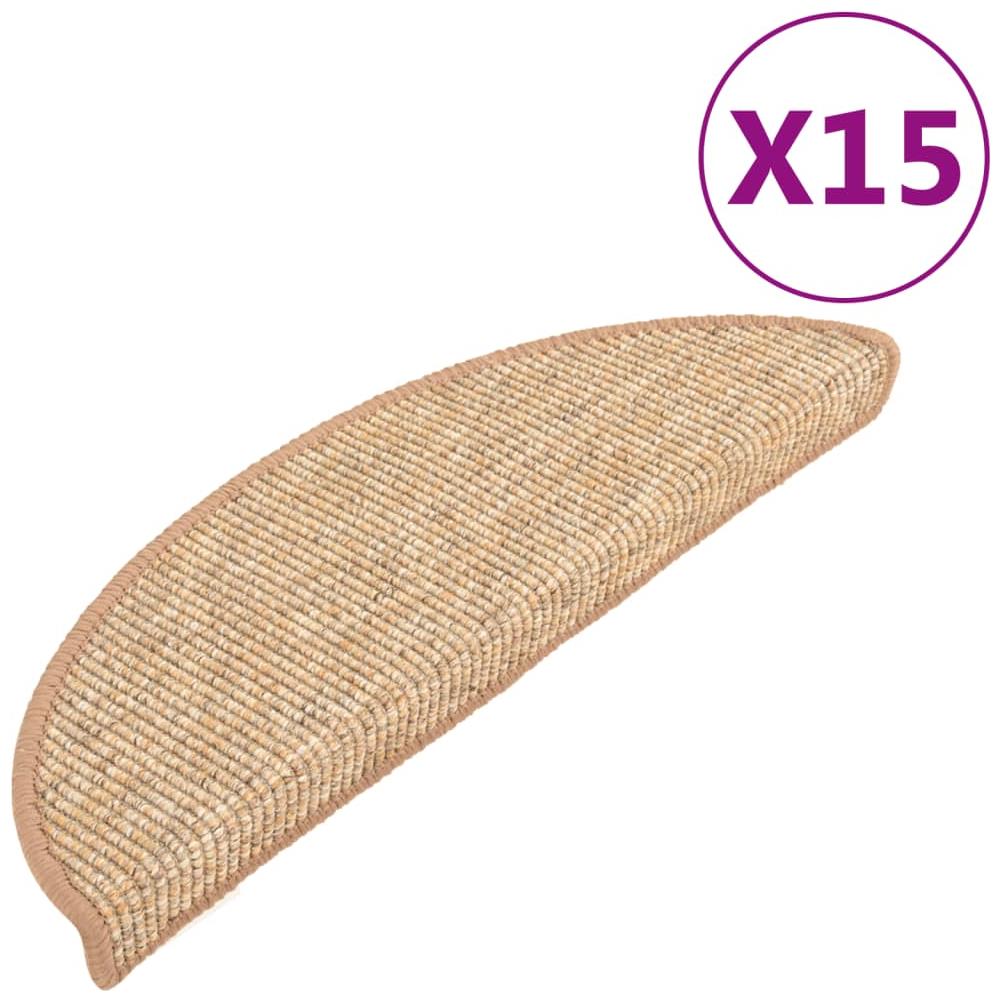 Tappeti Adesivi per Scale 15 pz 56x17x3 cm Nocciola - Foto 2