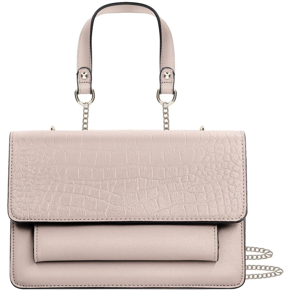 Borsa A Tracolla Con Catena In Metallo, Beige - Foto 1