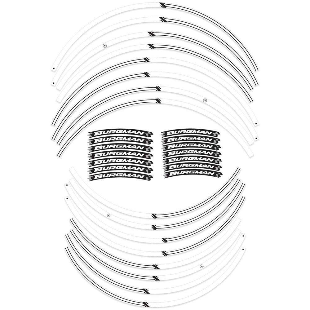 Strisce Adesive Cerchi Scooter Compatibili Con Suzuki Burgman 650 2017-2020 Bianco - Foto 1