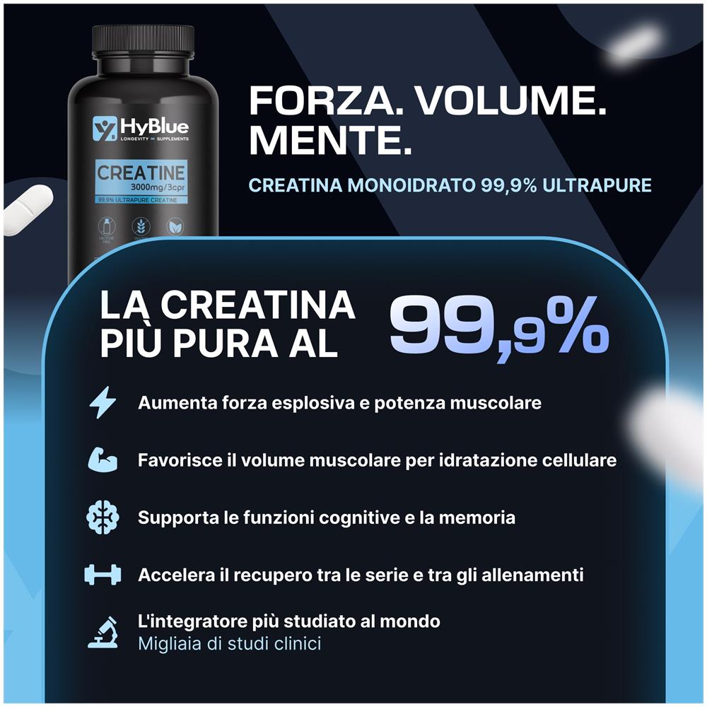 Creatina Monoidrata Ultrapure 99,9% 270 Compresse da 1 g | Dose Giornaliera 3 g | Per Forza, Recupero Muscolare e Performance Cognitive | 100% Vegana, Senza Glutine e Senza Lattosio | Fino a 3 Mesi - Foto 1