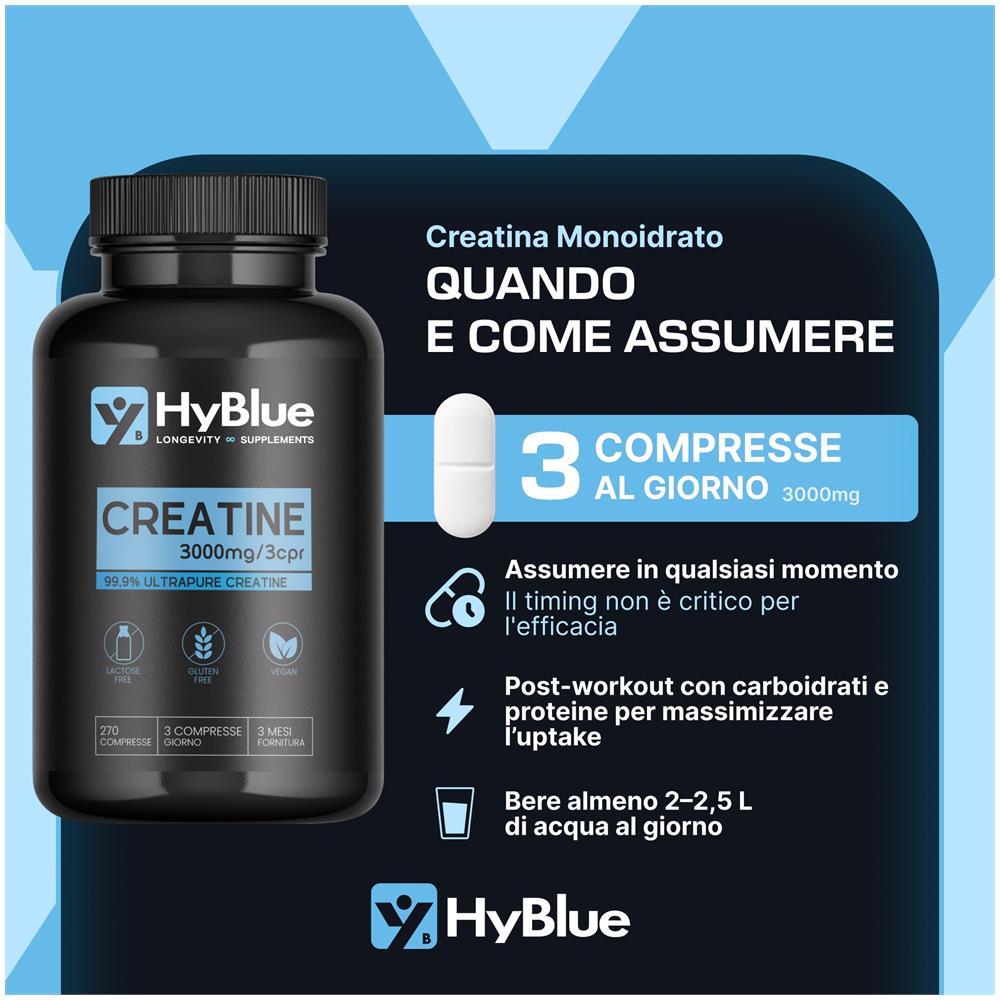 Creatina Monoidrata Ultrapure 99,9% 270 Compresse da 1 g | Dose Giornaliera 3 g | Per Forza, Recupero Muscolare e Performance Cognitive | 100% Vegana, Senza Glutine e Senza Lattosio | Fino a 3 Mesi - Foto 2