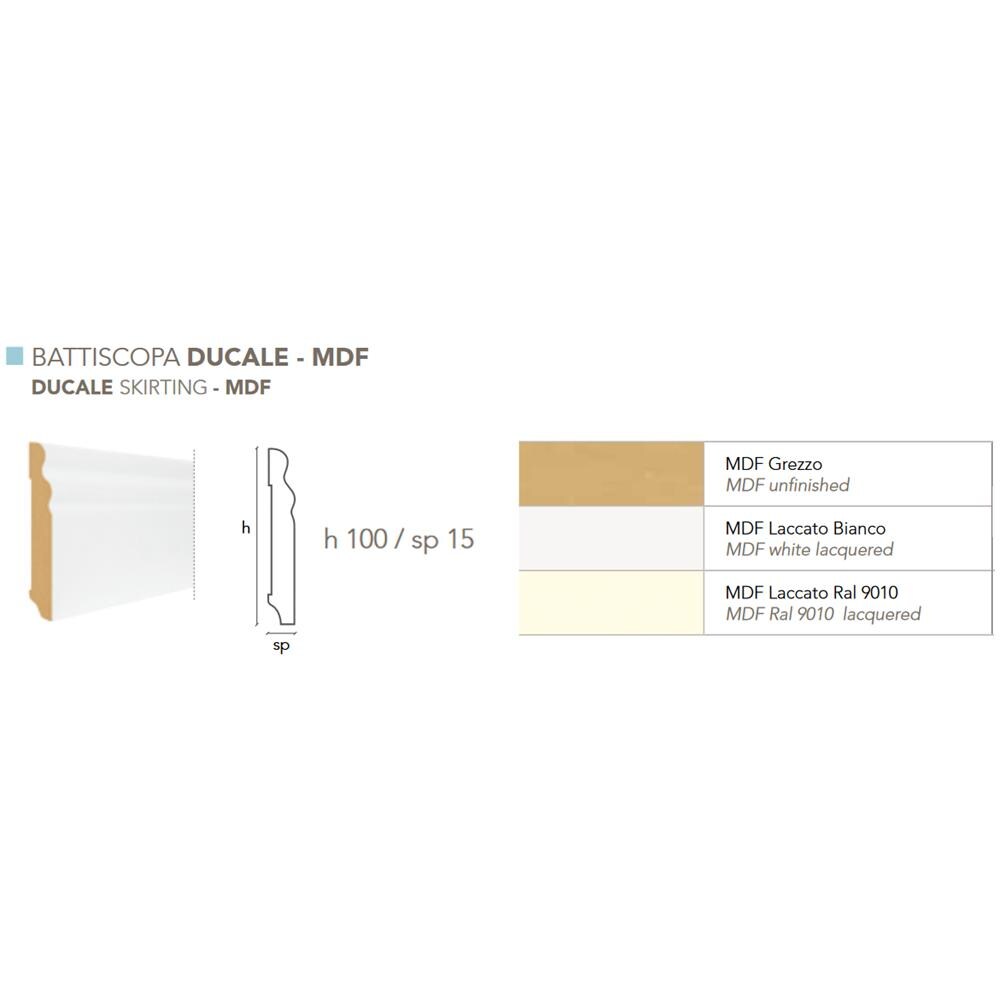 La San Marco Profili Battiscopa Ducale In Mdf Laccato O Grezzo 100x15mm Prezzo Al Metro Lineare Eprice