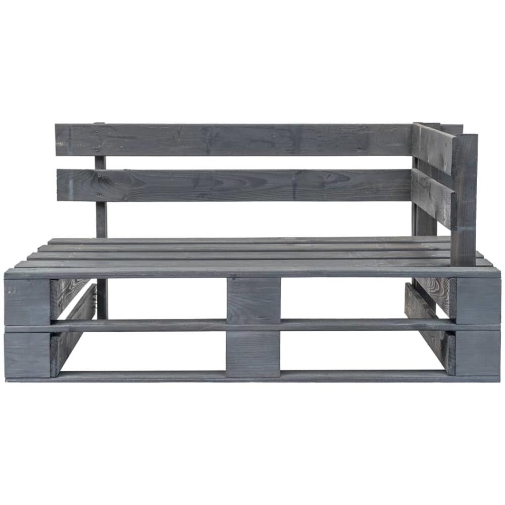 Panca Da Giardino Angolare Con Pallet In Legno Fsc Grigio - Foto 2