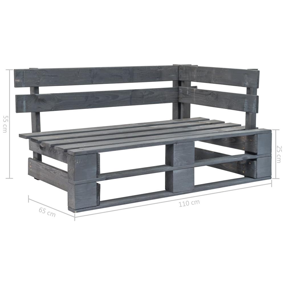Panca Da Giardino Angolare Con Pallet In Legno Fsc Grigio - Foto 5