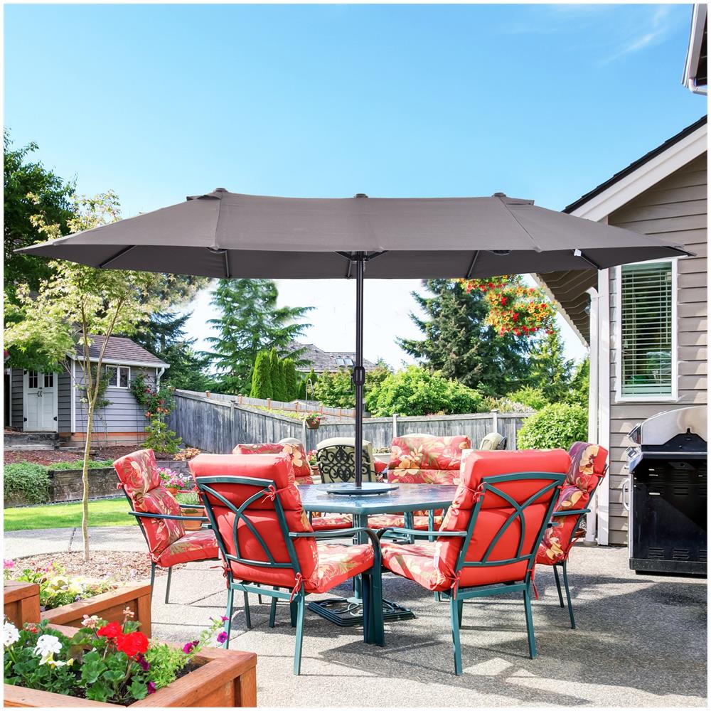 Ombrellone Doppio Da Giardino Grigio Area Coperta: 4.6m - Foto 3