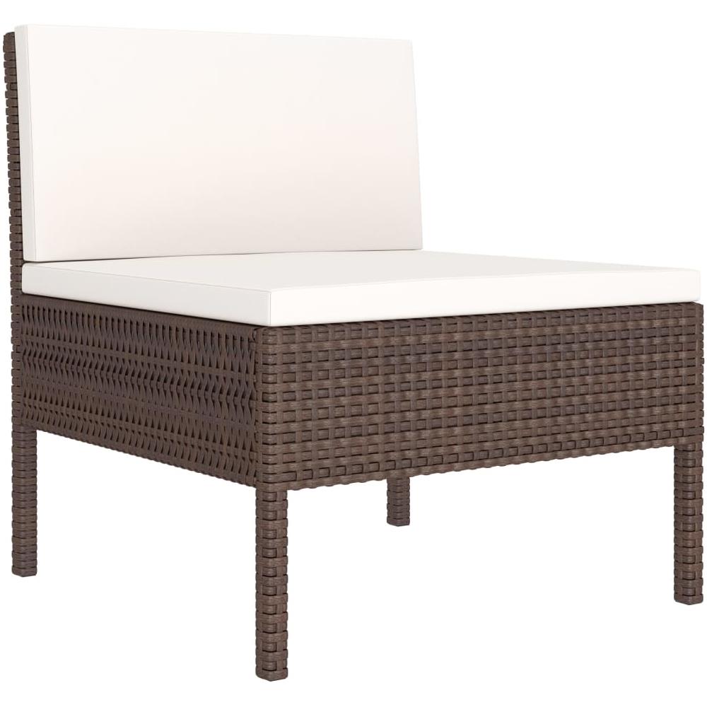 Set Divani Da Giardino 6 Pz Con Cuscini In Polyrattan Marrone - Foto 2