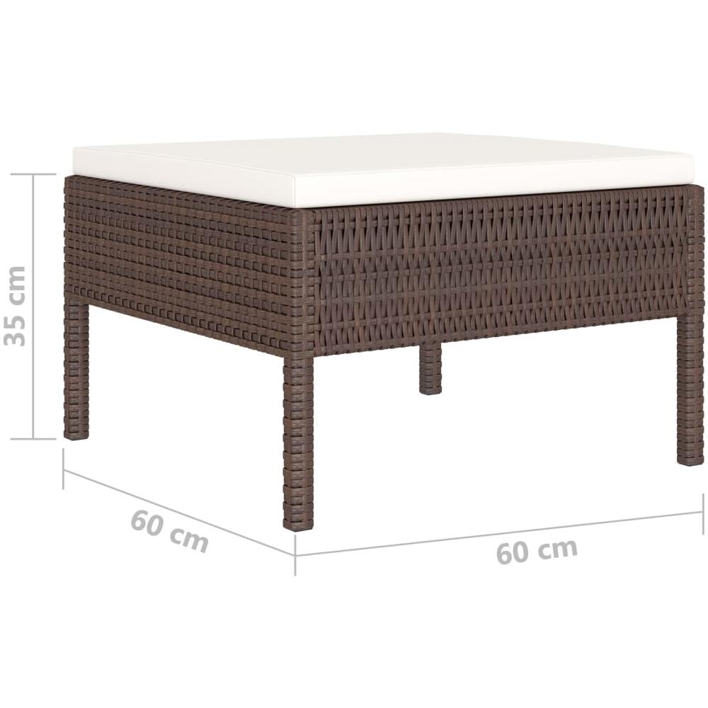 Set Divani Da Giardino 6 Pz Con Cuscini In Polyrattan Marrone - Foto 6