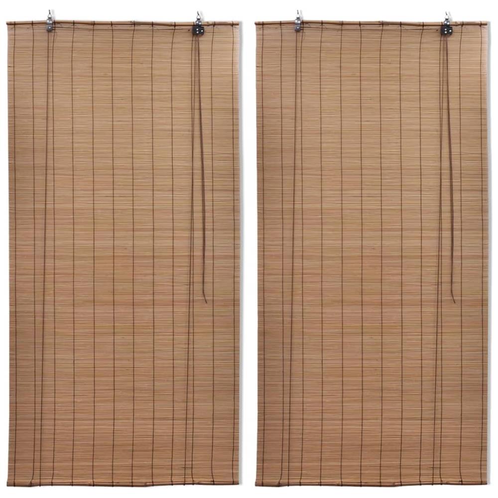 Tende Oscuranti in Bambù 2 pz 100 x 160 cm Marroni - Foto 1