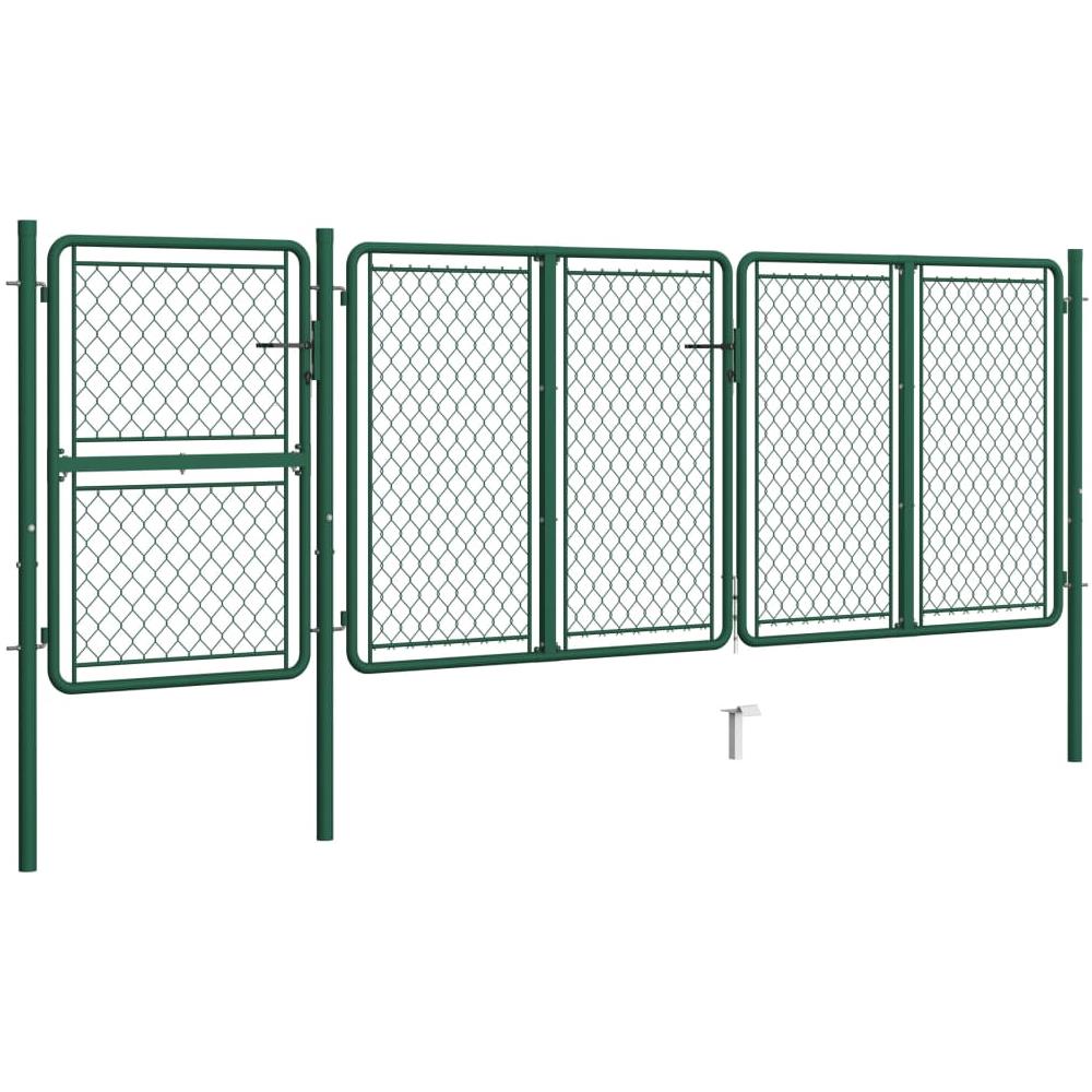 Cancello per Giardino in Acciaio 125x395 cm Verde - Foto 2