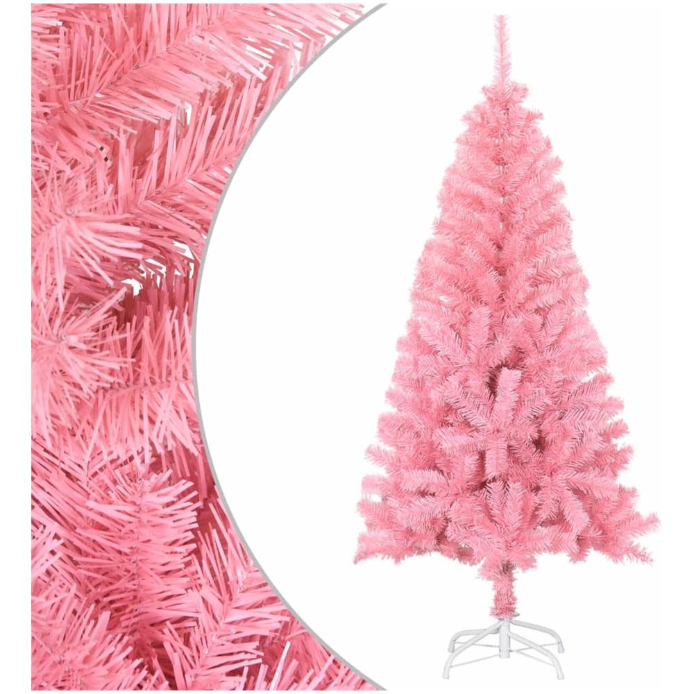 Albero di Natale Artificiale con Supporto Rosa 120 cm PVC - Foto 1