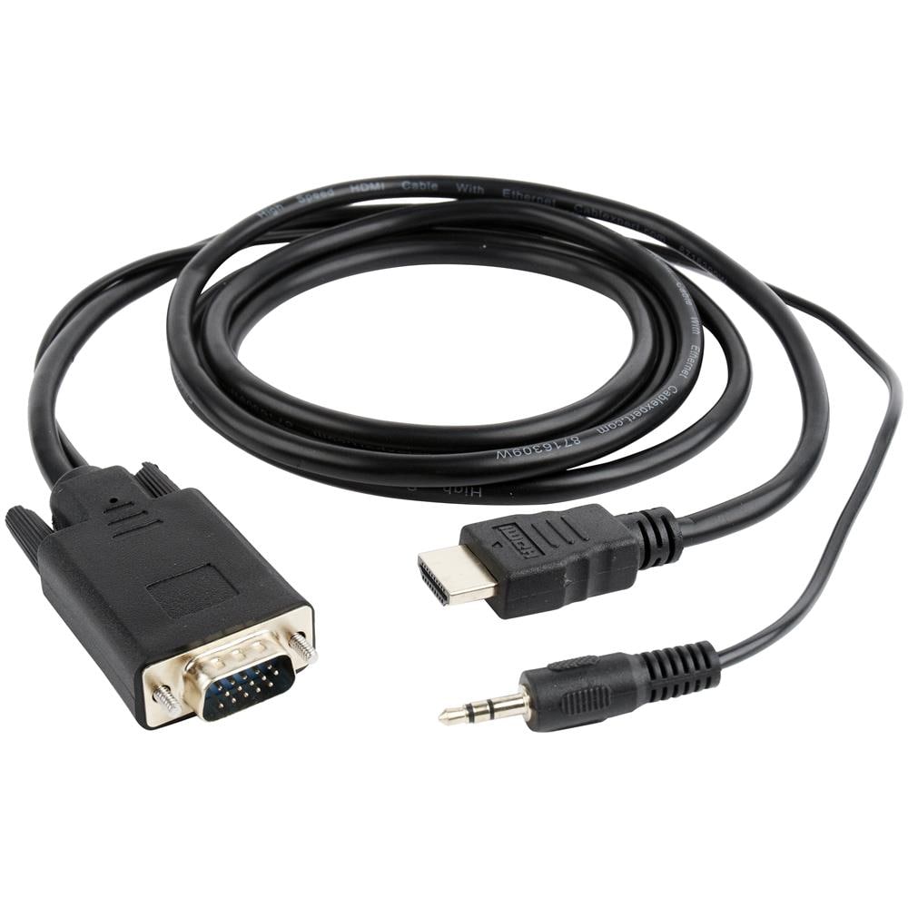 A-HDMI-VGA-03-10 VGA HDMI + 3.5mm Nero cavo di interfaccia e adattatore - Foto 1