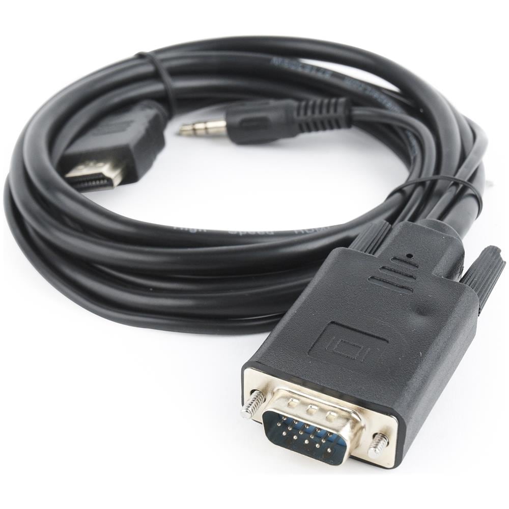 A-HDMI-VGA-03-10 VGA HDMI + 3.5mm Nero cavo di interfaccia e adattatore - Foto 2