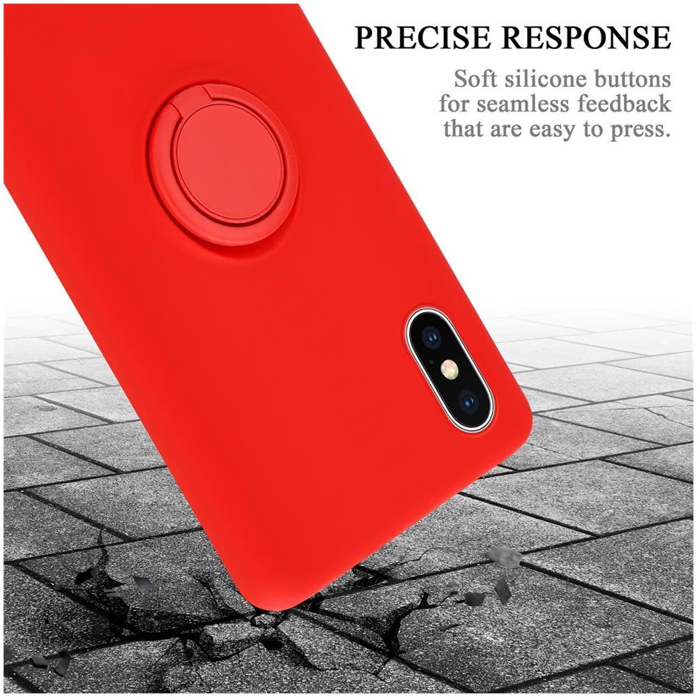 Cadorabo Custodia Compatibile Con Apple Iphone Xs Max In Liquid Rosso - Coperchio Protettivo In Silicone Tpu Flessibile Con Anello - Foto 8
