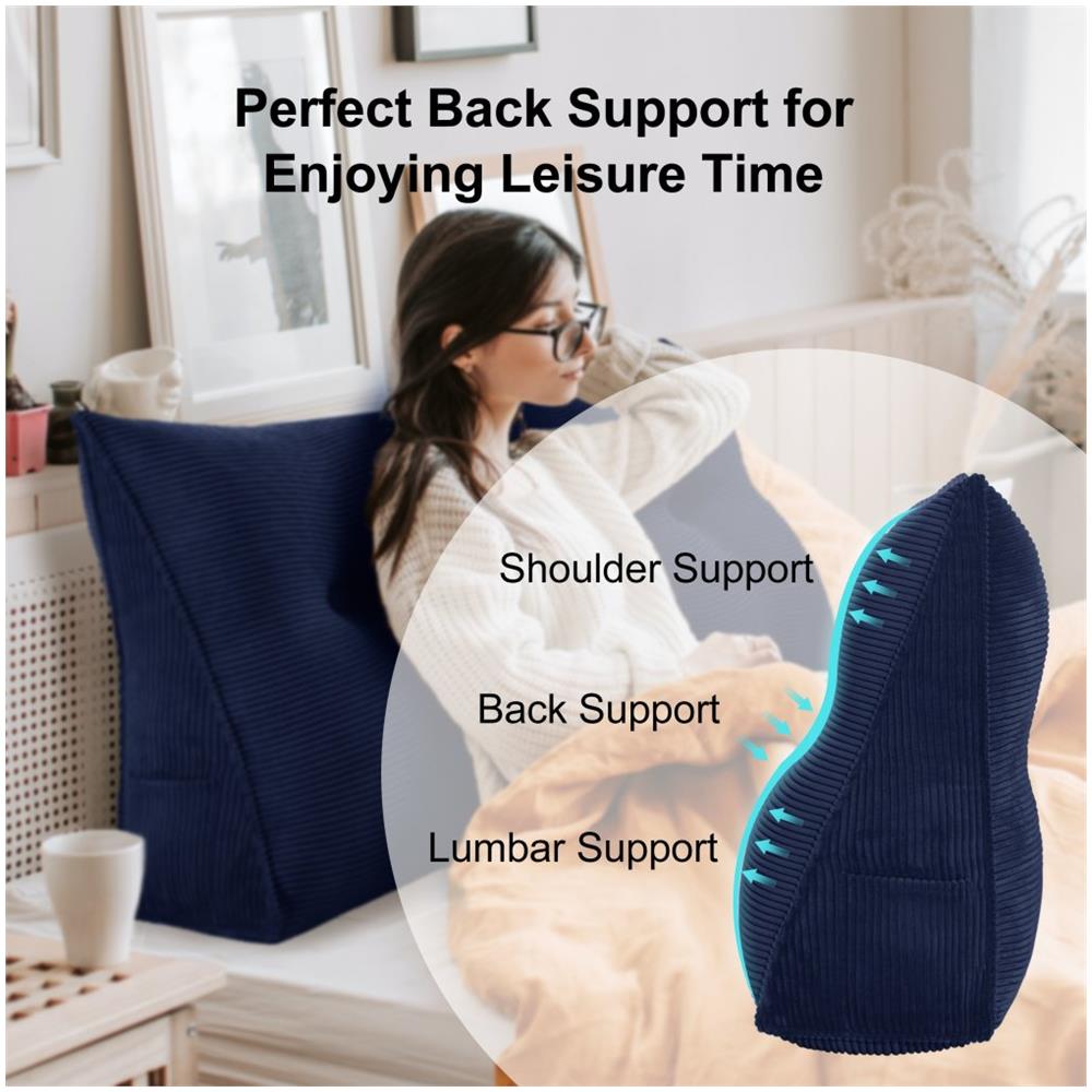Cuscino A Cuneo Da Lettura Per Schienale, Cuscino Antireflusso Per Letto, Cuscini Gambe Lombare Di Supporto Per Divano, Grandi Testata Letto 120cm Lx20cm Px50cm A - Foto 2